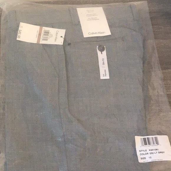 Calvin Klein Boys Flat Front Slim Fit Slacks - Picture 3 of 7